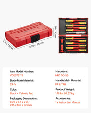 Charger l'image dans la visionneuse de galerie, Amocart Insulated Screwdriver Set Professional Electrical Screwdriver Set 1000V Insulated Electrician Tool Set Magnetic Phillip
