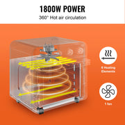 Charger l'image dans la visionneuse de galerie, Amocart 18L 1700W Air Fryer Toaster Oven Stainless Steel Toaster Ovens Countertop Combo with Grill Home and Commercial Use
