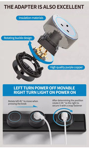 Bild in Galerie-Viewer laden, Wall power rail socket, kitchen aluminum expansion socket 40cm 50cm, built-in socket on countertop
