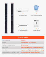 Charger l'image dans la visionneuse de galerie, Amocart Garage Door Torsion Springs Pair Cycles Electrophoresis Black Coated for Replacement Garage Door Springs
