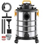 Amocart Stainless Steel Wet Dry Shop Vacuum Wet  Dry Vac Powerful Suction  Small Shop Vac Perfect for Carpet Debris  Pet  Hair