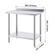 Charger l'image dans la visionneuse de galerie, Amocart Stainless Steel Work Table Commercial Heavy Duty Food Prep Worktable with Adjustable Height for Restaurant Home
