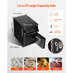 SucceBuy Drop Safe Large Capacity Front Drop Slot Safe Box with Digital Keypad Cash Depository Box with Spare Keys for Cash Bank