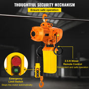 Charger l'image dans la visionneuse de galerie, Amocart 2200Lbs Electric Chain Hoist 11 ft/min Single Phase Overhead Crane with G80 Chain Wired Control for Garage Lifting
