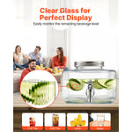 SucceBuy Beverage Dispenser 0.8Gal. Drink Dispensers for Party Glass Juice Dispenser with No-Drip Spigot and Lid for Restaurants