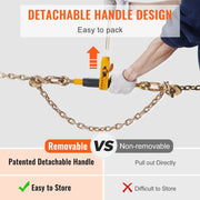 Bild in Galerie-Viewer laden, Amocart Heavy Ratchet Chain Binder Tie Down Hauling Load Strap with Detachable Hook Antiskid Handle for Flatbed Truck Trailer
