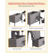 Charger l'image dans la visionneuse de galerie, Amocart Heated Cat House Insulated Wooden House for Outdoor Cats with Heating Pad Openable Asphalt Roof for 1-3 Cats in Winter
