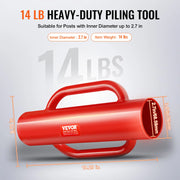 Charger l'image dans la visionneuse de galerie, Amocart Fence Post Driver with Handle Pole Pounder Heavy Duty Carbon Steel Hand Post Rammer Fencing Hole Digger for Channel
