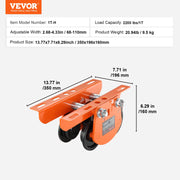 Load image into Gallery viewer, Amocart Electric Hoist Manual Trolley 2200 lbs/1T Capacity for PA200 PA250 PA300 PA400 PA500 Push Beam Trolley with Dual Wheels
