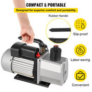 Bild in Galerie-Viewer laden, Amocart 8CFM 2Stage Rotary Vane Professional Vacuum Pump (15Micron 3/4HP 1/4"flare 3/8 SAE 1/2"ACME inlet) for Air Conditioning
