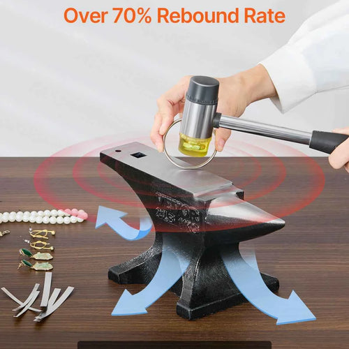 for Blacksmiths Stable Base Metal Working Tool Amocart Single Horn Anvil Cast Steel Anvil High Hardness Rugged Round Horn Anvil