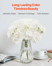 Bild in Galerie-Viewer laden, Amocart Artificial Flowers Real Looking White Silk Fake Hydrangea Bulk Faux Bridal Shower with Stem for DIY Wedding Bouquets
