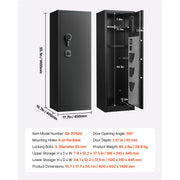 Charger l'image dans la visionneuse de galerie, Amocart Gun Safe Cold-Rolled Steel Fireproof Cabinet with Keypad &amp; Key with Magazine and Lighting Adjustable Racks for Rifles
