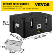 Bild in Galerie-Viewer laden, Amocart 30L Insulated Cabinet 3 Pans Food Carrier Food Delivery Container Box Top Loader Outdoor Refrigerating Cabin
