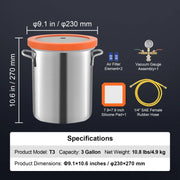 Charger l'image dans la visionneuse de galerie, Amocart 3 Gallon / 5 Gallon Vacuum Chamber, Upgraded Tempered Glass Lid Vacuum Degassing Chamber, 304 Stainless Steel Chamber, for Stabilizing Wood, Resin Degassing, Silicone Degassing and Plaster Degassing
