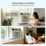 8000 BTU Window AC, Cools 350 Sq.Ft, Ultra Quiet, Energy Saving, LED Display & Remote, Custom