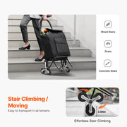 Charger l'image dans la visionneuse de galerie, Amocart 36L 110Lbs Grocery Cart Folding Shopping Cart Hand-pulled Trolley Household Portable Storage Stair Climbing Handcart
