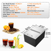 Charger l'image dans la visionneuse de galerie, Amocart Drop in Ice Chest Stainless Steel Ice Cooler Commercial Ice Bin with Sliding Cover Outdoor Kitchen Ice Bar
