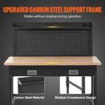 Amocart 2000lbs 48"x24" Workbench Adjustable Height 28"-39.5" Work Bench with 3m Cable 30 Hooks for Garage Hardwood Working