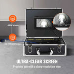 Amocart Sewer Camera 7" Screen Pipeline Inspection Camera w/ DVR Function Waterproof Camera w/12 Adjustable LEDs 16 GB SD Card