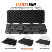 Load image into Gallery viewer, Amocart Rifle Hard Case Portable Long Gun Storage Suitcase with 2 Casters Shockproof &amp; Waterproof Airsoft Rifle Protective Case
