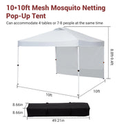 Load image into Gallery viewer, Easy One-Push Setup Pop Up Canopy Tent 10x10ft – Waterproof Outdoor Shelter, Portable Gazebo with Wheeled Bag, Includes Side Wall, Ideal for Camping, Patio, Parties
