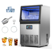 Charger l'image dans la visionneuse de galerie, Amocart 80lbs-440lbs/24H Commercial Ice Maker Machine Stainless Steel Ice Maker with LED Display &amp; Self-Cleaning for Bar Home
