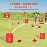 Amocart 3/6/9 Hole Kids Backyard Golf Game Portable Bucket Golf Course Practice Chipping Games for Family Outdoor Sports Toys