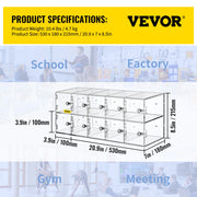 Charger l'image dans la visionneuse de galerie, Amocart Cell Phone Storage Locker 10/20 Slots Acrylic Material w/ Door Locks &amp;Keys Wall-Mounted Cabinet Pocket Office Classroom
