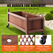 Charger l'image dans la visionneuse de galerie, Amocart Wood Planter with Trellis  Outdoor Raised Garden Bed with Drainage Holesfor Vine Climbing Plants Flowers in Garden
