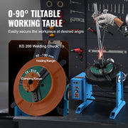 Bild in Galerie-Viewer laden, Amocart Rotary Welding Positioner 50KG 0-90° Welding Positioning Turntable Table 0.5-6RPM 120W with 12.4 Inch 3-Jaw Lathe Chuck
