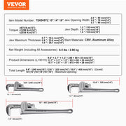 Load image into Gallery viewer, Amocart Pipe Wrench Aluminum Straight Pipe Wrench Adjustable Plumbing Wrench High Strength Jaw &amp; Ergonomic Handle Automotive
