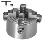 SucceBuy 3 In / 10 In Lathe Chuck 4-Jaw T-key Fixing Screws Reversible Jaws HT300 Material Internal External for Metal Lathe Use