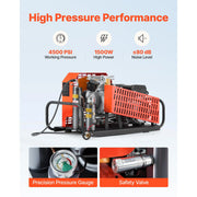 Load image into Gallery viewer, Amocart PCP Air Compressor 4500PSI/30Mpa Diving Scuba 60 L/min Four-Cylinder Auto Stop PCP Rifle Pump with Fan Cooling System
