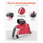 Amocart Cutting Dust Shroud for Angle Grinders 4-5 in Angle Grinder Dust Shroud with 6 Clamping Washers for Concrete Wall Stone