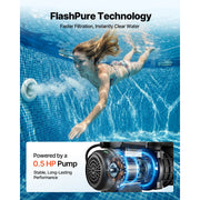 Charger l'image dans la visionneuse de galerie, Amocart 12/14/16in FlashPure Sand Filter Pump with Timer for Above Ground Pool 0.5/0.75/1 HP 3000/3500/4400 GPH Media Installed
