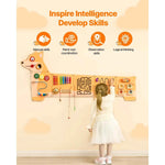 Amocart Puppy Kids Wall Busy Panels 12 Activities Board Montessori Sensory Learning Activity Center for Children Playroom Toys