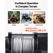 Charger l'image dans la visionneuse de galerie, Amocart 4500LBS Electric Winch 12V ATV/UTV Winch with 39ft Steel Wire Rope Wireless &amp; Wired Remote Control for Towing Off-Road
