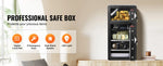 Amocart Single Door 4.0 cu.ft Safe Box w/ Key Lock Password & Fingerprint Safe Lock Box with Fireproof Bag Key Rack & LED Light