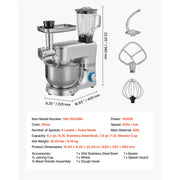 Bild in Galerie-Viewer laden, 【Premium】Amocart  5.7/6/7.8L Stand Mixe Electric Kitchen Mixer 1500W Dough-Mixer, 6+P Speeds Tilt-head Food-Mixer with 1.5 L Bl
