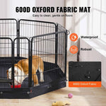 Amocart Dog Playpen 8 Pcs 24x24in Panels Foldable Metal Pet Exercise Pen Dog Fence Indoor Outdoor Pen with Door for Dogs, Cats