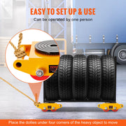 Charger l'image dans la visionneuse de galerie, Amocart 6/8/12T Machinery Skate Dolly Industrial Mover with 4 PU Wheels &amp; 360° Non-Slip Cap for Warehouse Workshop Factory
