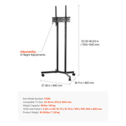 Charger l'image dans la visionneuse de galerie, Amocart Rolling TV Stand Mobile TV Cart Suit for Various Sizes TV Portable TV Stand with Wheels for Living Room Bedroom Office
