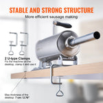 SucceBuy 2.5L Manual Sausage Stuffer Food-Grade Stainless Steel & 8 Stuffing Tubes for Home Kitchen Restaurant Commercial