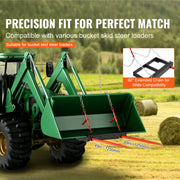 Load image into Gallery viewer, Amocart 49" Hay Spear Bale Spears 3000lbs Loading Capacity Skid Steer Loader Tractor Bucket Attachment with Stabilizer Spears
