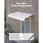 SucceBuy Aluminum Awning 60 x 42in Durable Window Awning Door Canopy Lightweight Stable Aluminum Awning Exterior Rain Protection