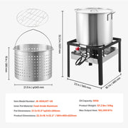 Charger l'image dans la visionneuse de galerie, Amocart 60/80/100Qt Seafood Boiling Kit with Strainer Cooking Set for Crab Crawfish Boiling Aluminum Stockpot with Steamer Rack
