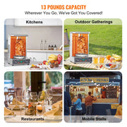 Charger l'image dans la visionneuse de galerie, Amocart Shawarma Grill Machine 13lbs Chicken Shawarma Cooker Machine Electric Vertical Broiler Gyro Rotisserie Oven Doner Kebab
