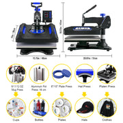Load image into Gallery viewer, Amocart 5/8in1 15x15"/12x15"Dual-tube Heating Insulation Cotton Heat Press Sublimation Machine 360°Swing Design for Tshirts Etc

