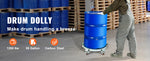 Amocart 1250lbs Drum Dolly Cart 55 Gallon Caddy Barrel Dolly Hand Truck with 5 Swivel Casters Wheel for Warehouse Drum Handling